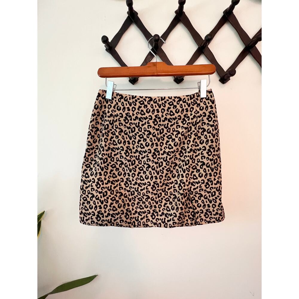 90s Leopard Print Mini Skirt, Small